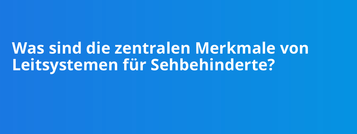 Was sind die zentralen Merkmale von Leitsystemen für Sehbehinderte?