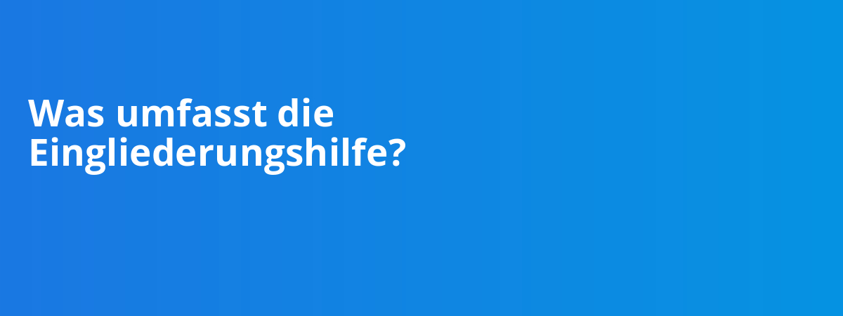 Was umfasst die Eingliederungshilfe?